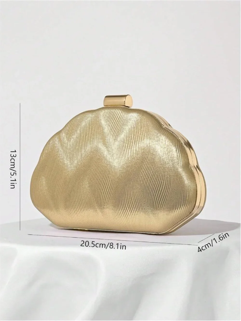 Metallic Shell Clutch Purse for Women | Elegant Cocktail Evening Handbag